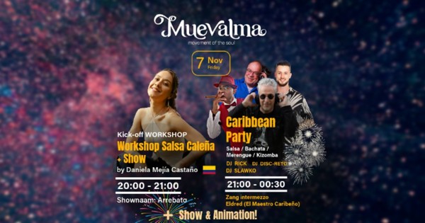 Muevalma Tribute to Grupo Niche Edition, 2 workshops, 3 Dj's, Esencia Dance Studio te Hilversum Muevalma Tribute to Grupo Niche Edition, 2 workshops, 3 Dj's: Esencia Dance Studio te Hilversum