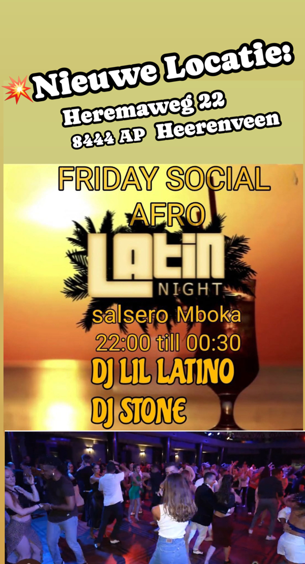 Every Friday Night Socials @Dansschool Salseromboka, Salsero Mboka Dancing Centre te Heerenveen Every Friday Night Socials @Dansschool Salseromboka: Salsero Mboka Dancing Centre te Heerenveen