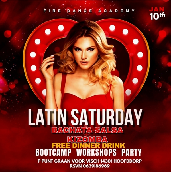 Latin Saturday with FREE dinner & drink Red love edition, Fire Dance Academy te Hoofddorp Latin Saturday with FREE dinner & drink Red love edition: Fire Dance Academy te Hoofddorp