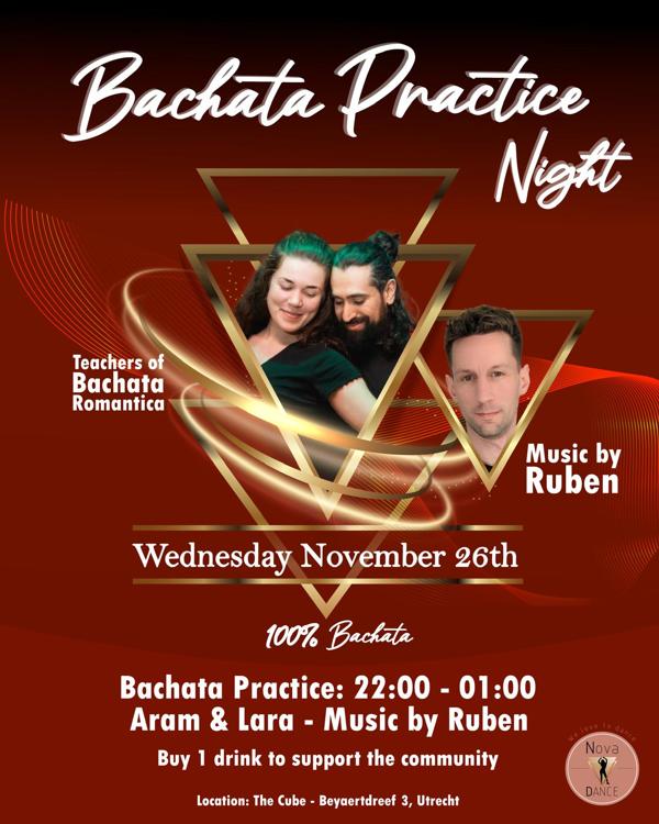 Wednesday: Bachata Practice Night, Nova Dance Utrecht te Utrecht Wednesday: Bachata Practice Night: Nova Dance Utrecht te Utrecht