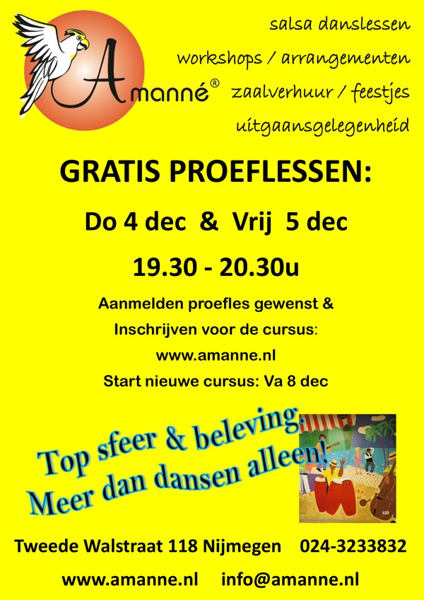 gratis proefles salsa a tiempo, Amanné Caribisch Centrum te Nijmegen gratis proefles salsa a tiempo: Amanné Caribisch Centrum te Nijmegen