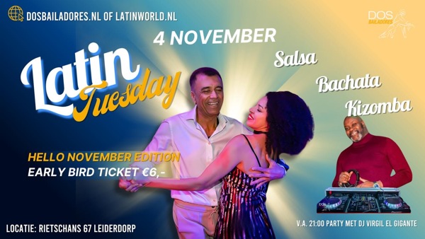 Dos Bailadores Latin Tuesday salsa, bachata, kizomba, Dos Bailadores te Leiderdorp Dos Bailadores Latin Tuesday salsa, bachata, kizomba: Dos Bailadores te Leiderdorp