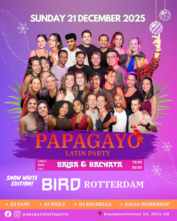 Papagayo Xmas Edition - Salsa & Bachata, Papagayo Latin Party te Rotterdam Papagayo Xmas Edition - Salsa & Bachata: Papagayo Latin Party te Rotterdam