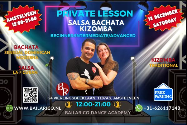 Private Lesson Salsa/Bachata/Kizomba, Bailarico Dance Academy te Amstelveen Private Lesson Salsa/Bachata/Kizomba: Bailarico Dance Academy te Amstelveen