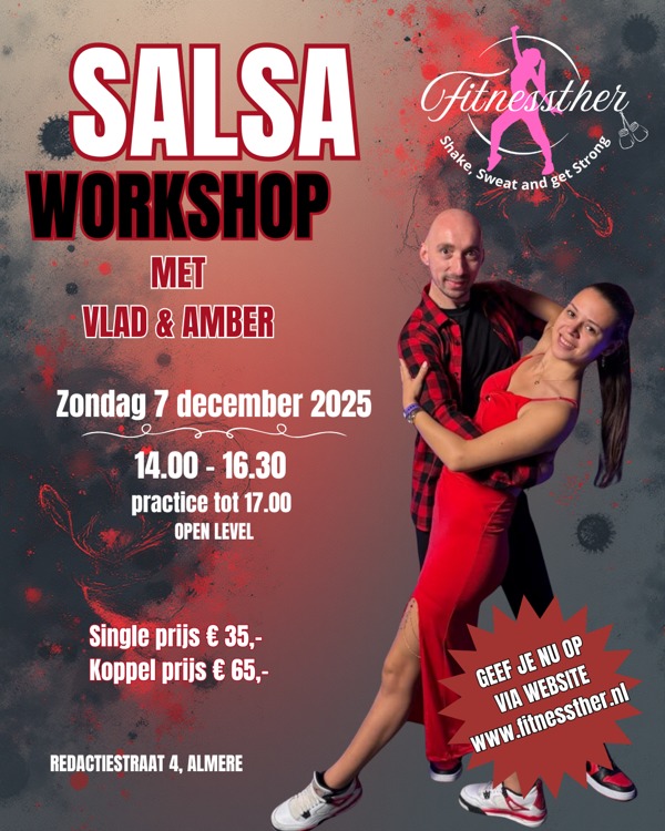 Salsa Workshop 2.5 uur & Practice, Fitnessther te Almere Salsa Workshop 2.5 uur & Practice: Fitnessther te Almere