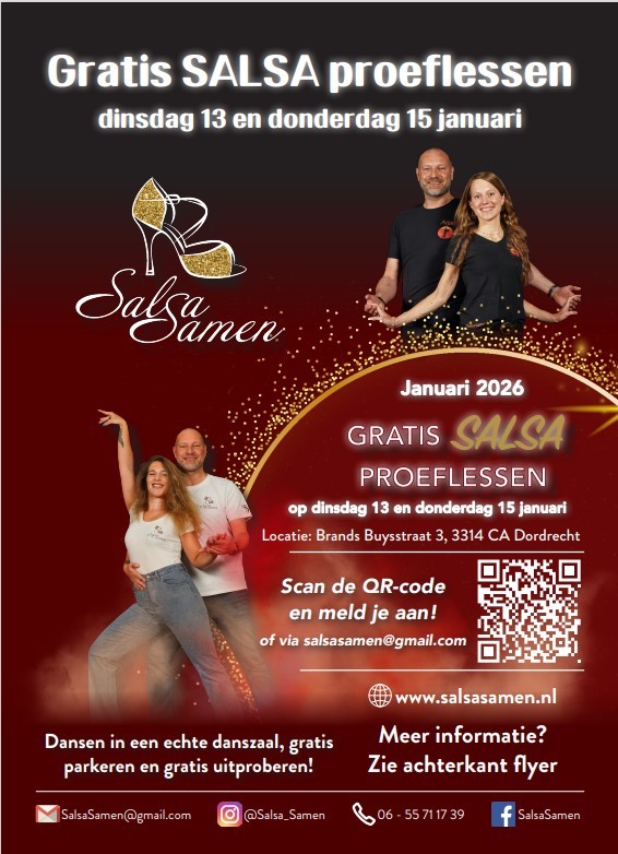 Gratis proefles Salsa voor beginners en hogere niveau, SalsaSamen te Dordrecht Gratis proefles Salsa voor beginners en hogere niveau: SalsaSamen te Dordrecht
