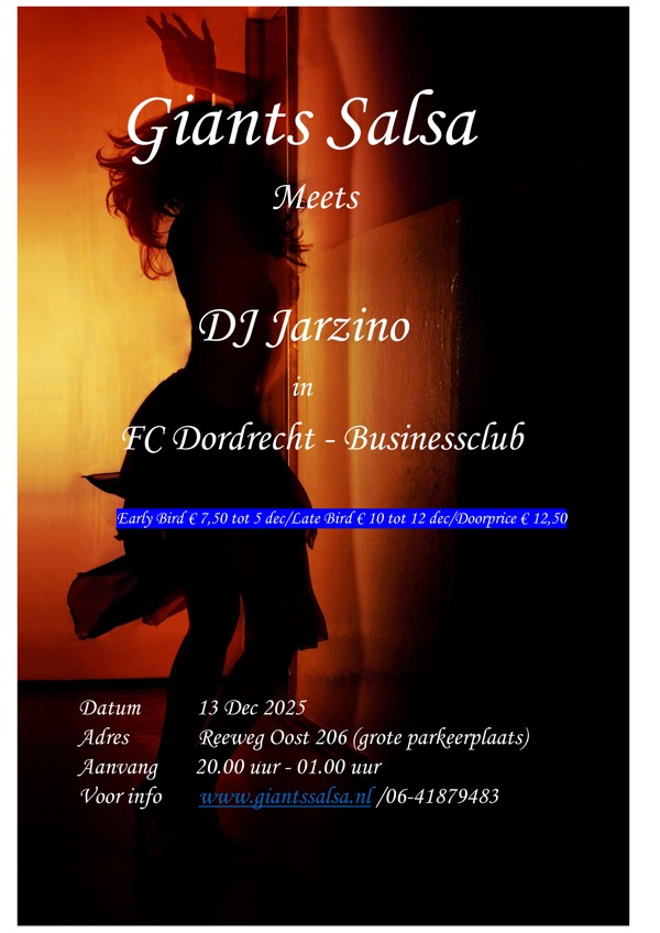 Giants Salsa meets DJ Jarzino, Giants Salsa te Dordrecht Giants Salsa meets DJ Jarzino: Giants Salsa te Dordrecht