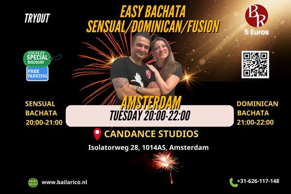 Winter Try-Out Proef-les Bachata Sensual/Dominican/Moderna, Bailarico Dance Academy te Amsterdam Winter Try-Out Proef-les Bachata Sensual/Dominican/Moderna: Bailarico Dance Academy te Amsterdam