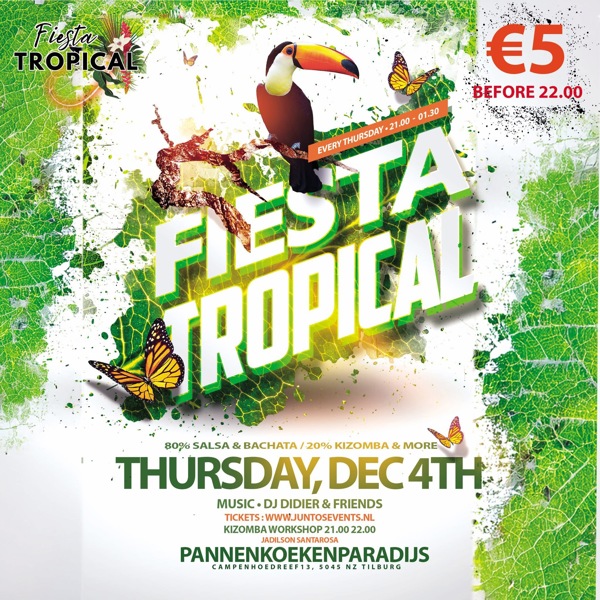 Fiesta Tropical Tilburg Ekl Do | Kizomba Workshop Do. 4 Dec, Fiesta Tropical te Tilburg Fiesta Tropical Tilburg Ekl Do | Kizomba Workshop Do. 4 Dec: Fiesta Tropical te Tilburg
