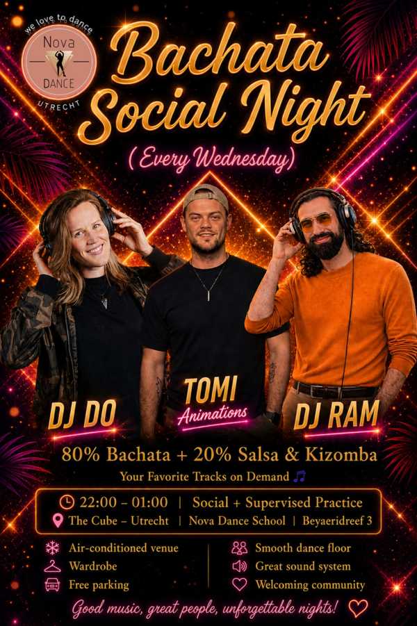 Wednesday: Bachata Social Night, Nova Dance Utrecht te Utrecht Wednesday: Bachata Social Night: Nova Dance Utrecht te Utrecht