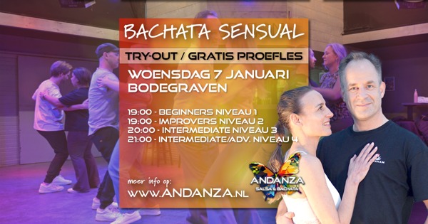 Bachata (sensual) proeflessen - beginners - intermediate / advanced door Andanza, Andanza Salsa & Bachata te Bodegraven Bachata (sensual) proeflessen - beginners - intermediate / advanced door Andanza: Andanza Salsa & Bachata te Bodegraven