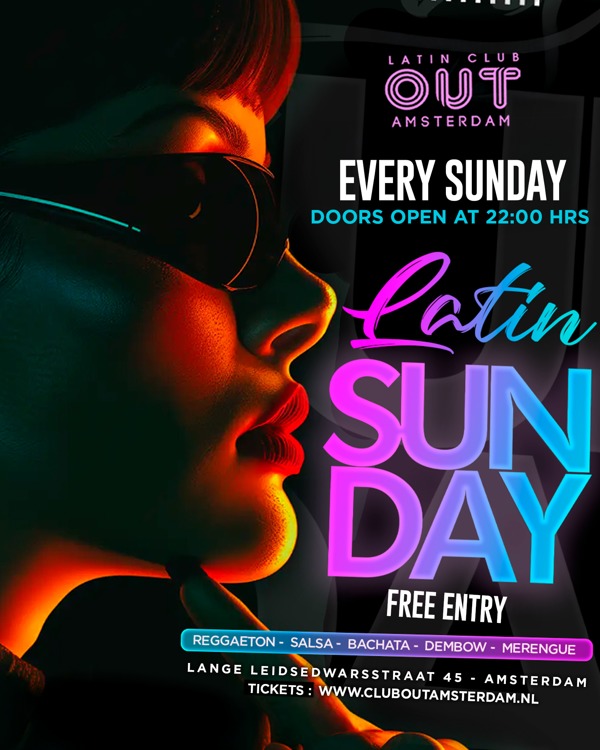 Latin Sunday (Latin Night Amsterdam), OUT Latin Club Amsterdam te Amsterdam Latin Sunday (Latin Night Amsterdam): OUT Latin Club Amsterdam te Amsterdam