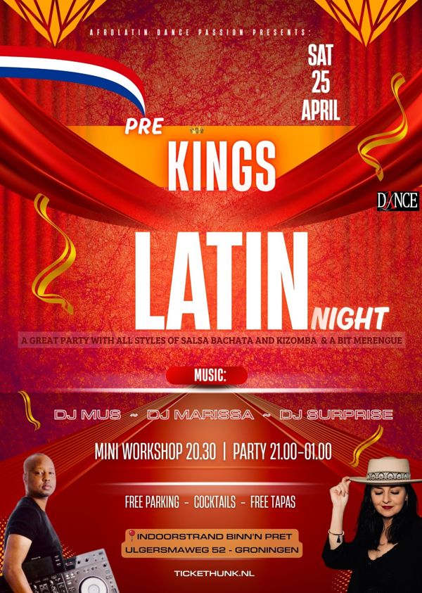 Pre Kings Latin Night - Binn`n Pret, AfroLatin Dance Passion te Groningen Pre Kings Latin Night - Binn`n Pret: AfroLatin Dance Passion te Groningen