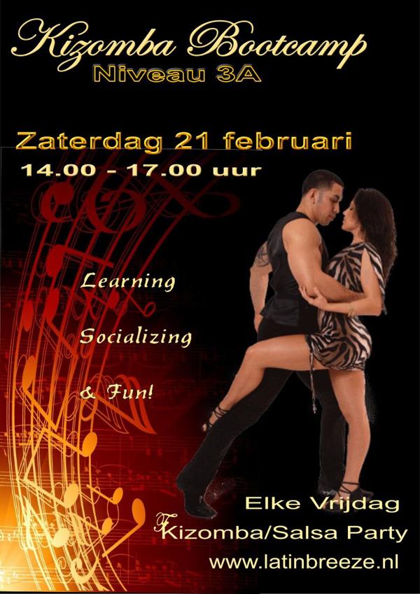 Kizomba Bootcamp Niveau 3A, Latin Breeze te Amstelveen Kizomba Bootcamp Niveau 3A: Latin Breeze te Amstelveen