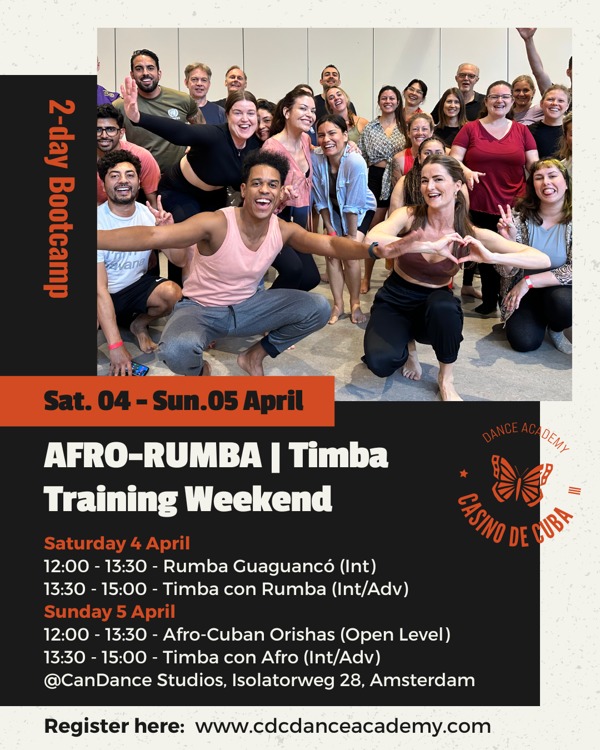 AFRO-RUMBA | Timba Training Weekend, CDC Dance Academy te Volendam AFRO-RUMBA | Timba Training Weekend: CDC Dance Academy te Volendam