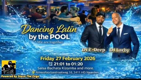 Dancing Latin By The Pool * WE ARE TOGETHER!! ENTRANCE 21:01- 21:15 €8, La Grande Events te 1411 Hd Naarden Dancing Latin By The Pool * WE ARE TOGETHER!! ENTRANCE 21:01- 21:15 €8: La Grande Events te 1411 Hd Naarden