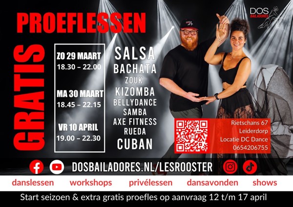 Dos Bailadores gratis proeflessen / open avond, Dos Bailadores te Leiderdorp Dos Bailadores gratis proeflessen / open avond: Dos Bailadores te Leiderdorp