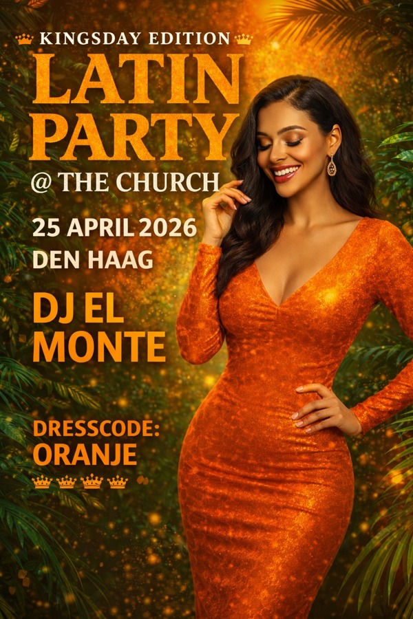 Latin Party @The Church - Kingsday Edition, Dj El Monte - El Monte Events te Den Haag Latin Party @The Church - Kingsday Edition: Dj El Monte - El Monte Events te Den Haag