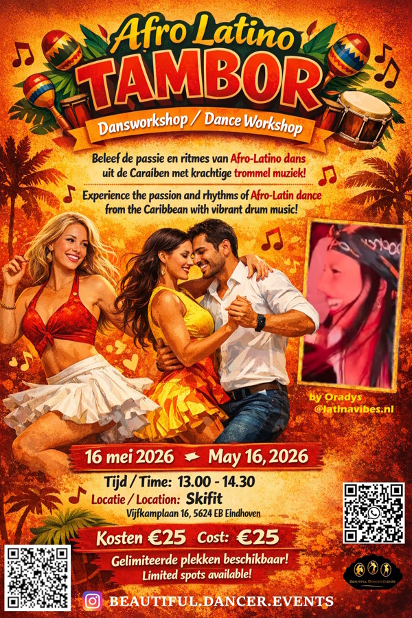 Afro Latino Tambor dansworkshop, Beautiful Dancer Events te Eindhoven Afro Latino Tambor dansworkshop: Beautiful Dancer Events te Eindhoven
