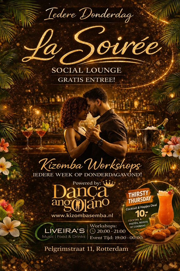 La Soirée Kizomba Social lounge, Bar/Restaurante Oliveira's te Rotterdam La Soirée Kizomba Social lounge: Bar/Restaurante Oliveira's te Rotterdam
