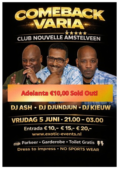 COMEBACK VARIA in Club Nouvelle met Dj Ash, Djundjun & Kieuw: Club Nouvelle te Amstelveen
