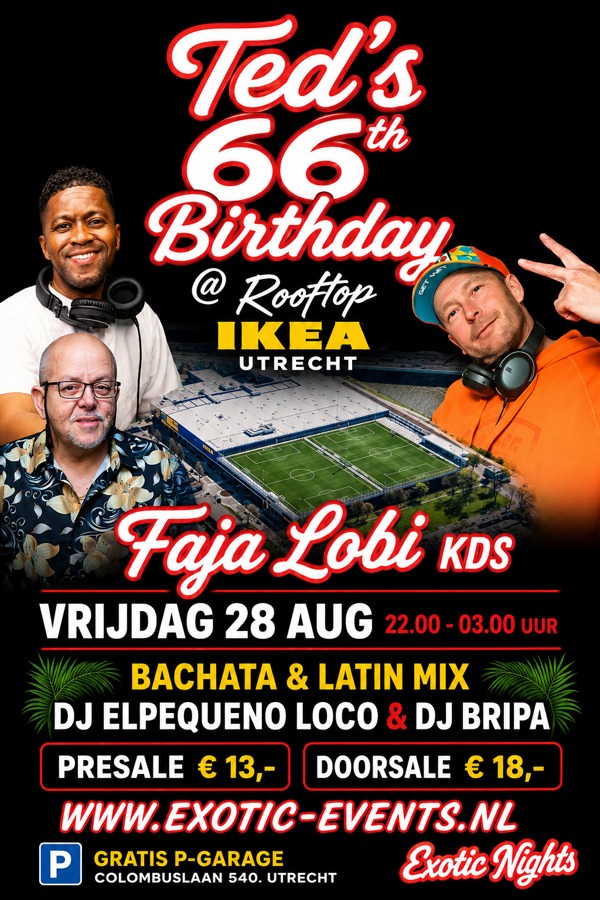 Ted`s 66 Birthday Rooftop IKEA Utrecht, Exotic-Events te Utrecht Ted`s 66 Birthday Rooftop IKEA Utrecht: Exotic-Events te Utrecht