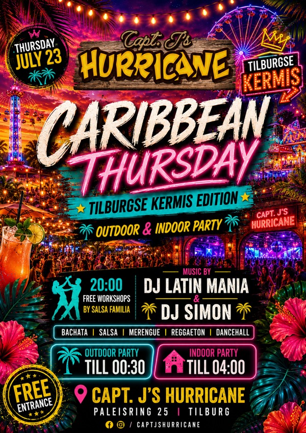 Caribbean Thursday Tilburgse Kermis, Capt. J's Hurricane te Tilburg Caribbean Thursday Tilburgse Kermis: Capt. J's Hurricane te Tilburg