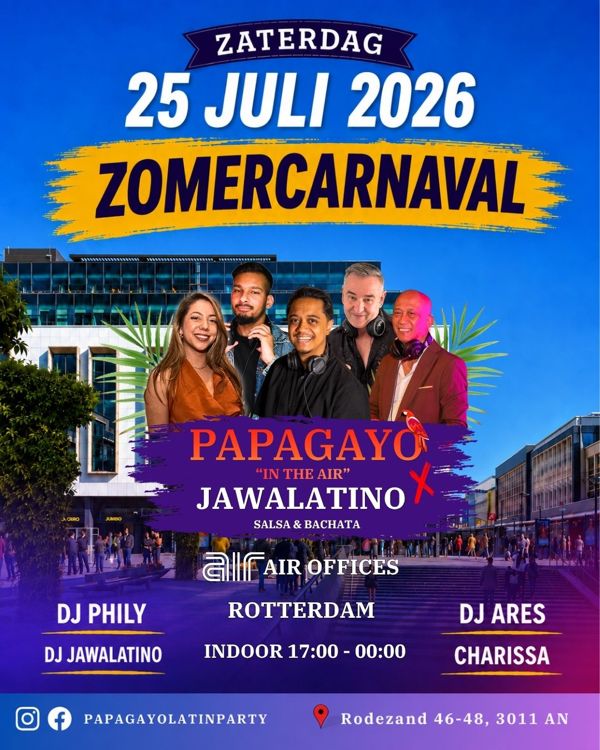 PAPAGAYO x Jawalatino Zomercarnaval | Salsa & Bachata, Papagayo Latin Party te Rotterdam PAPAGAYO x Jawalatino Zomercarnaval | Salsa & Bachata: Papagayo Latin Party te Rotterdam
