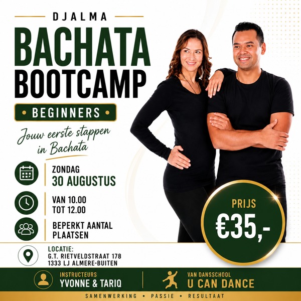 Bootcamp Bachata beginners, U Can Dance te Almere Bootcamp Bachata beginners: U Can Dance te Almere