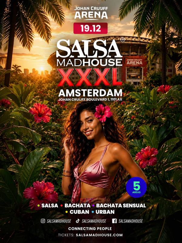 Salsa Madhouse XXXL Johan Cruijf Arena, Salsa Madhouse te Amsterdam Salsa Madhouse XXXL Johan Cruijf Arena: Salsa Madhouse te Amsterdam