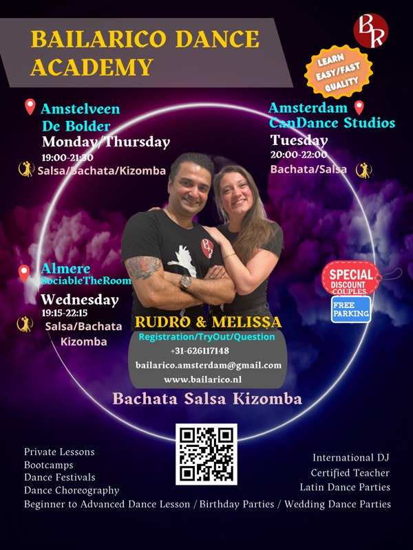 Wednesday Bachata/Salsa/Kizomba Try-Out, Bailarico Dance Academy te Almere Wednesday Bachata/Salsa/Kizomba Try-Out: Bailarico Dance Academy te Almere