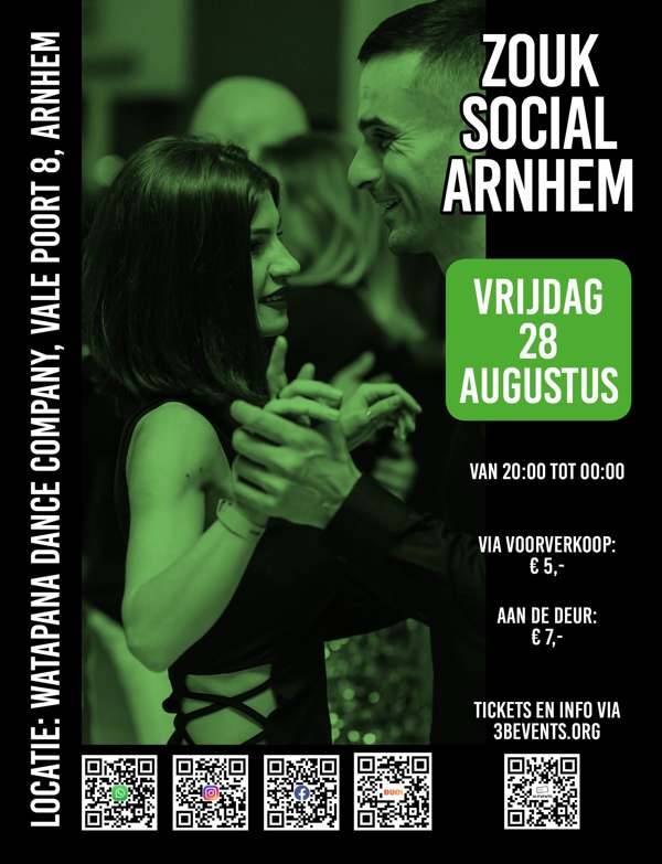 Zouk Social Arnhem – Friday Night - August 28, 3B-Events te Arnhem Zouk Social Arnhem – Friday Night - August 28: 3B-Events te Arnhem