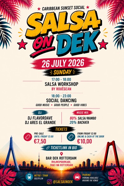 Salsa ON Dek / pre-sale 7,50: Salsa ON Dek te Schiedam