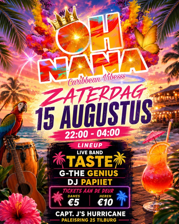 OH NANA... Caribbean Vibesss, Capt. J's Hurricane te Tilburg OH NANA... Caribbean Vibesss: Capt. J's Hurricane te Tilburg