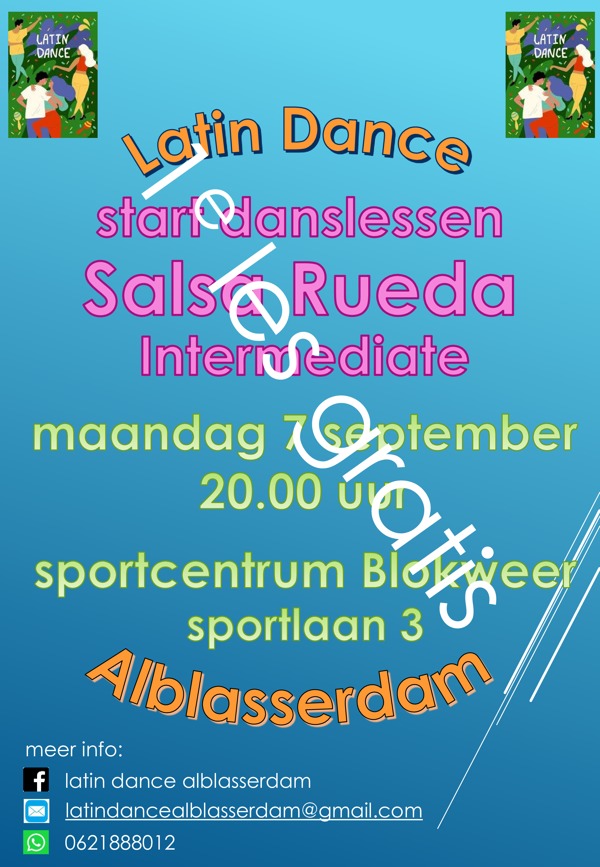 Start Rueda lessen Intermediate, Latin Dance Alblasserdam te Alblasserdam Start Rueda lessen Intermediate: Latin Dance Alblasserdam te Alblasserdam