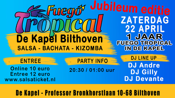 Fuego Tropical in de kapel van Bilthoven: Fuego Tropical / DJ Andre te Bilthoven