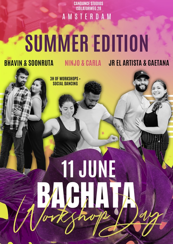 Bachata Day Bhavin & Soonruta, Ninjo & Carla, Jr el Artista: La Ñapa Dance Academy te Amsterdam