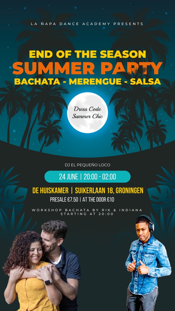 End of the Season Summer Party | Bachata - Merengue - Salsa: La Ñapa Dance Academy te Groningen