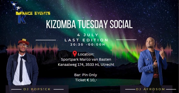 Kizomba Tuesday Social * DJ Pops!ck & DJ Afrosom: YDK Dance Events te Utrecht