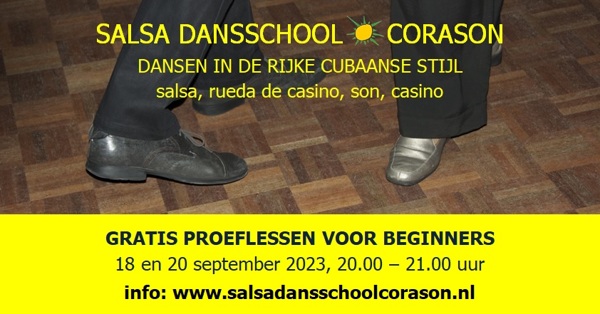 Gratis proeflessen Cubaanse salsa voor beginners: Salsa dansschool Corason te Utrecht