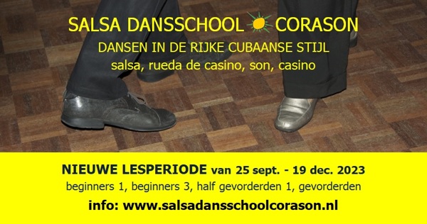 Nieuwe lesperiode van 25 sept. - 19 dec. 2023: Salsa dansschool Corason te Utrecht