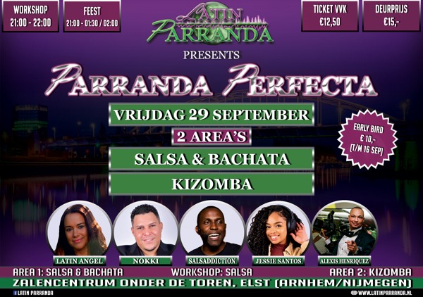 Parranda Perfecta! vrijdag 29 september - 2 area's: Salsa | Bachata | Kizomba - Arnhem/Nijmegen: Latin Parranda te Elst (arnhem/nijmegen)