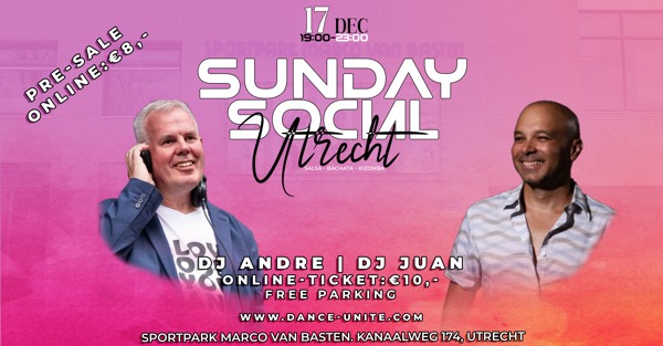 Sunday Social Utrecht with DJ Andre & DJ Juan: YDK Dance Events te Utrecht