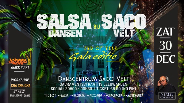 Salsa dansen bij Saco Velt: Danscentrum Saco Velt te Leeuwarden