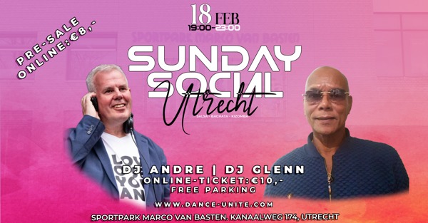 Sunday Social Utrecht with DJ Andre & DJ Glenn: YDK Dance Events te Utrecht