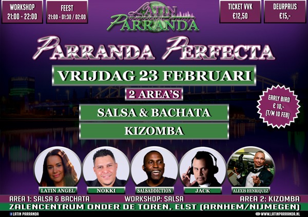 Parranda Perfecta! vrijdag 23 februari - 2 area's: Salsa | Bachata | Kizomba - Arnhem/Nijmegen: Latin Parranda te Elst (arnhem/nijmegen)