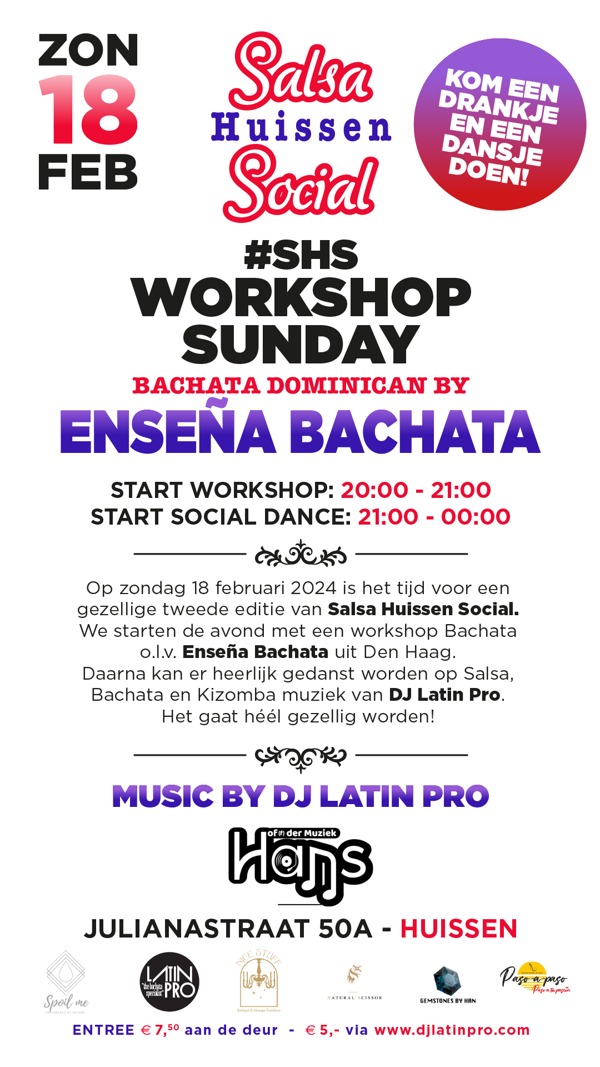 Salsa Huissen Social - Workshop Sunday: DJ Latin Pro te Huissen