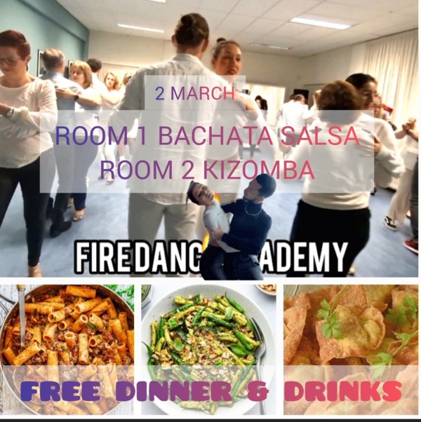 Bachata Kizomba Salsa FREE DINNER and DRINKS 2 Areas: Fire Dance Academy te Hoofddorp