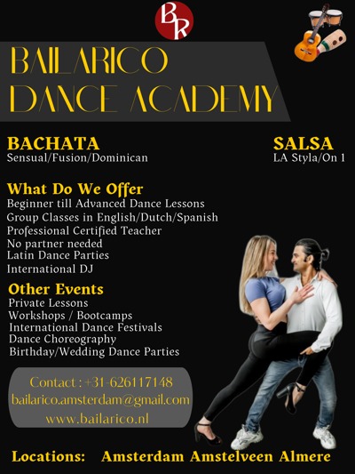 Bachata Try-out every Monday in Amstelveen: BailaRico te Amstelveen