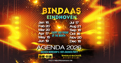 BINDAAS Eindhoven - Top Bachata event - Every 3rd Friday of the Month: Bindaas Bachata te Eindhoven